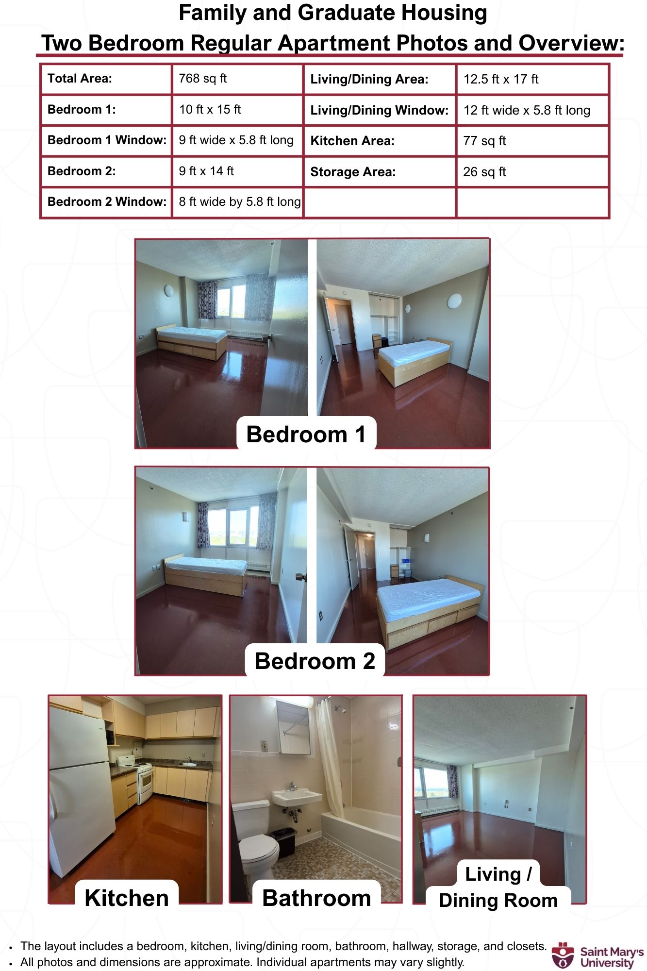 Photos and details of 2 bedroom regular FGH apartment