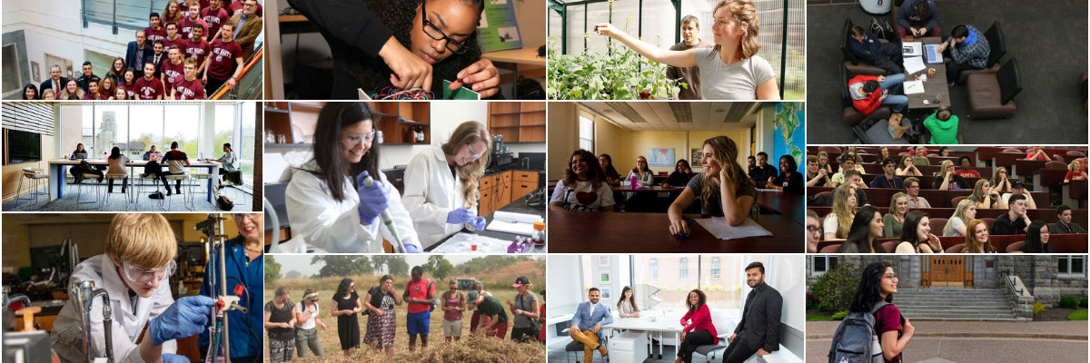 A collage of students engaging in different types of learning..