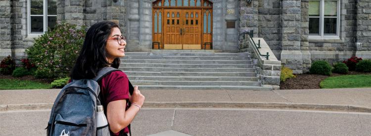 Student in front of McNally